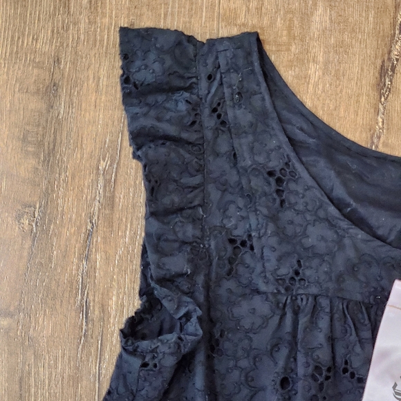 NWT Juicy Couture Eyelet embroidered floral ruffle Mini dress large Boho Twee - Picture 9 of 13